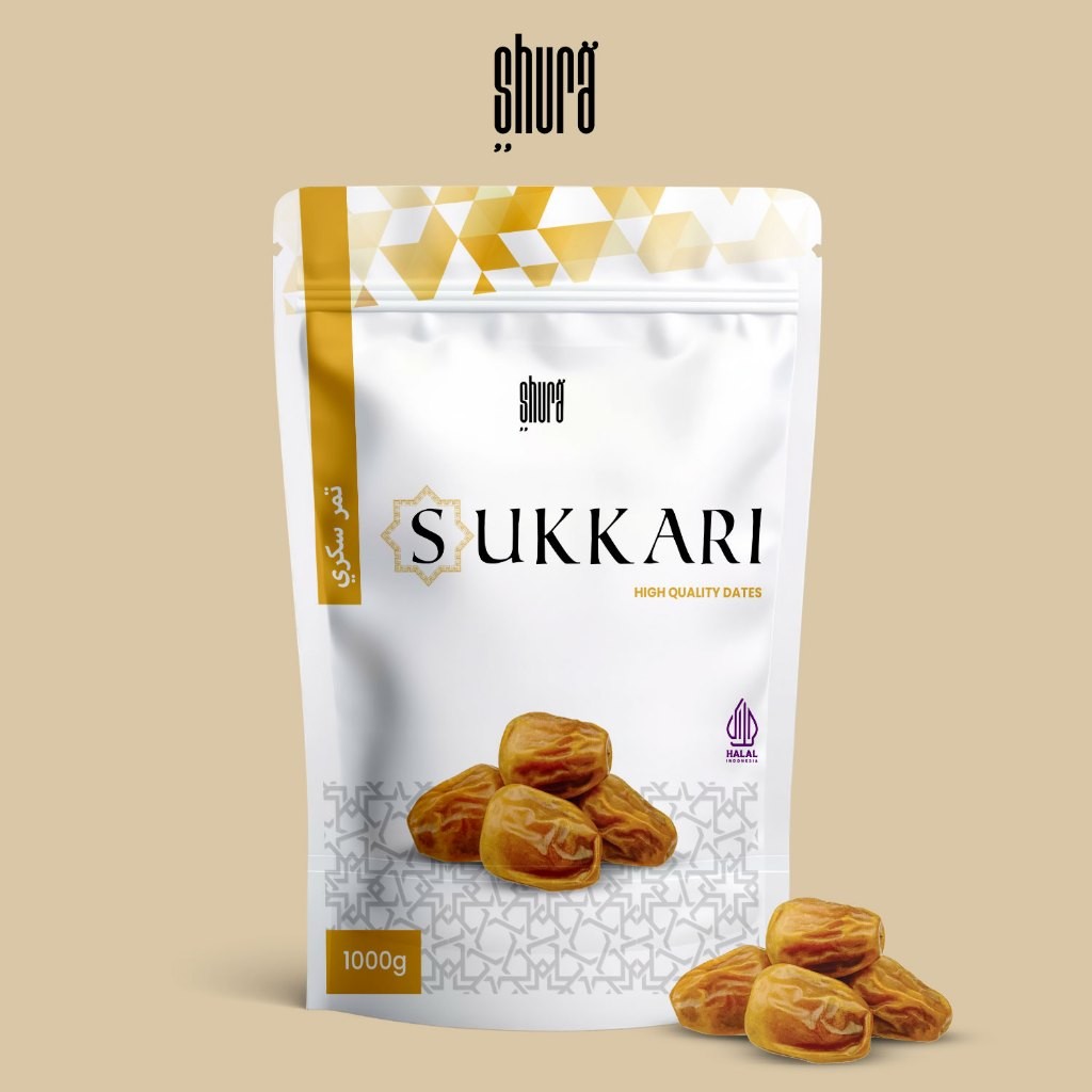 

Shura Kurma Sukari 1kg Kemasan Pocuh Kurma Sukkari Raja 100% Asli Original