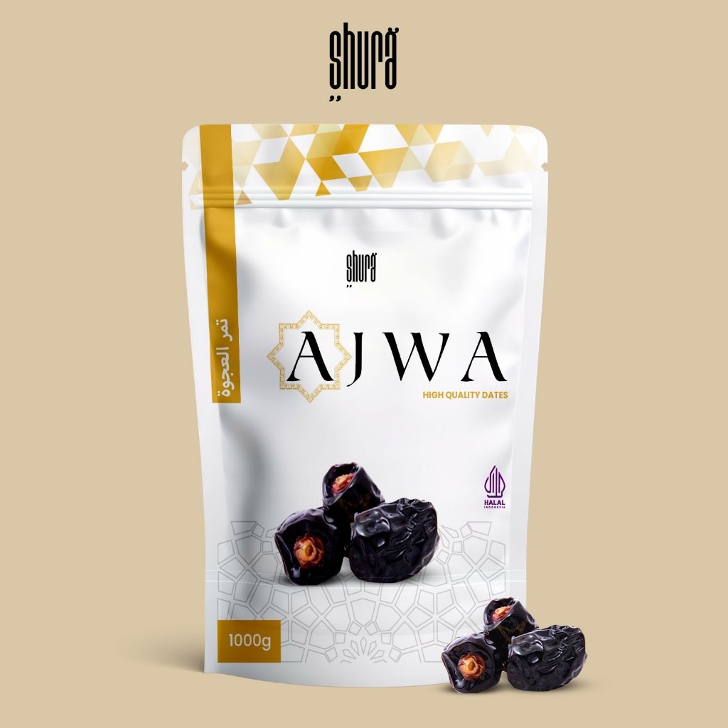 

Shura Kurma Ajwa Kurma Nabi 1kg Kemasan Pouch Asli Madinah Lembut Original Premium