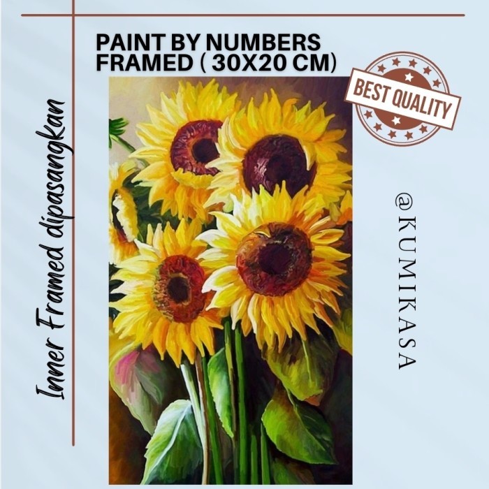 

DIY painting by number 30x20cm kerajinan tangan - Sunflowers