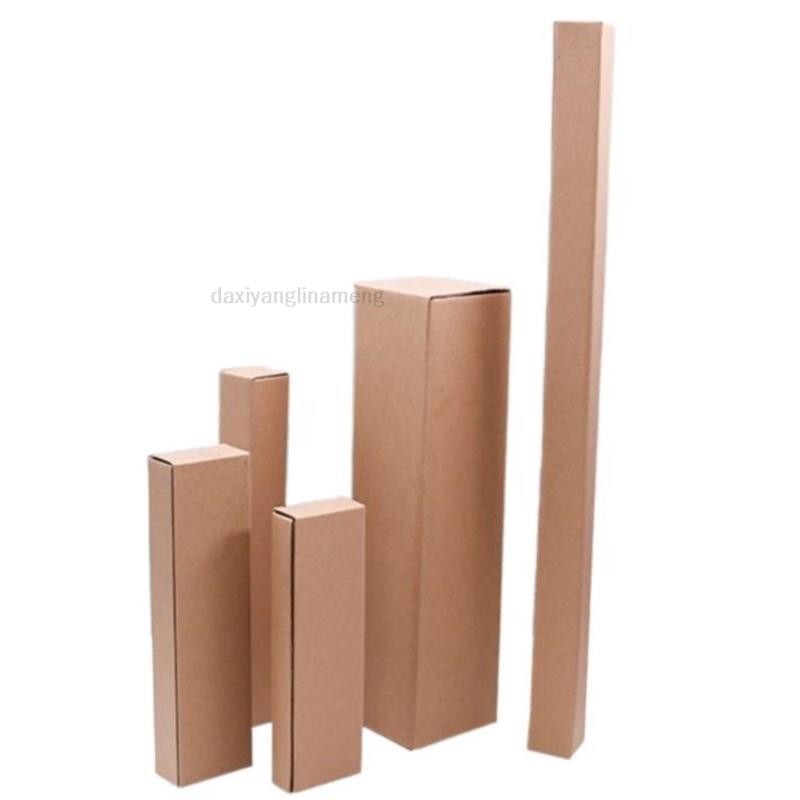 

50pcs Packaging carton 3X3X50CM / custom slender square corrugated hard small carton packaging kraft paper boxes