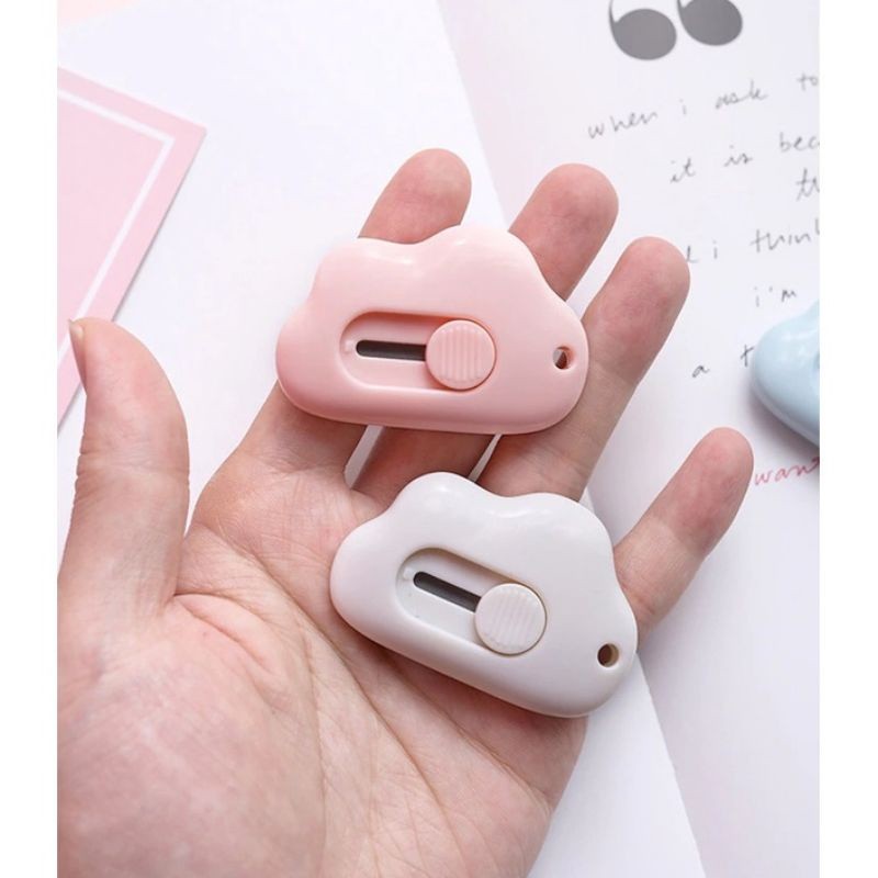 

pekanbaru /Pisau Cutter Mini Model Awan Alat Potong Kertas Plastik Unboxing Paket
