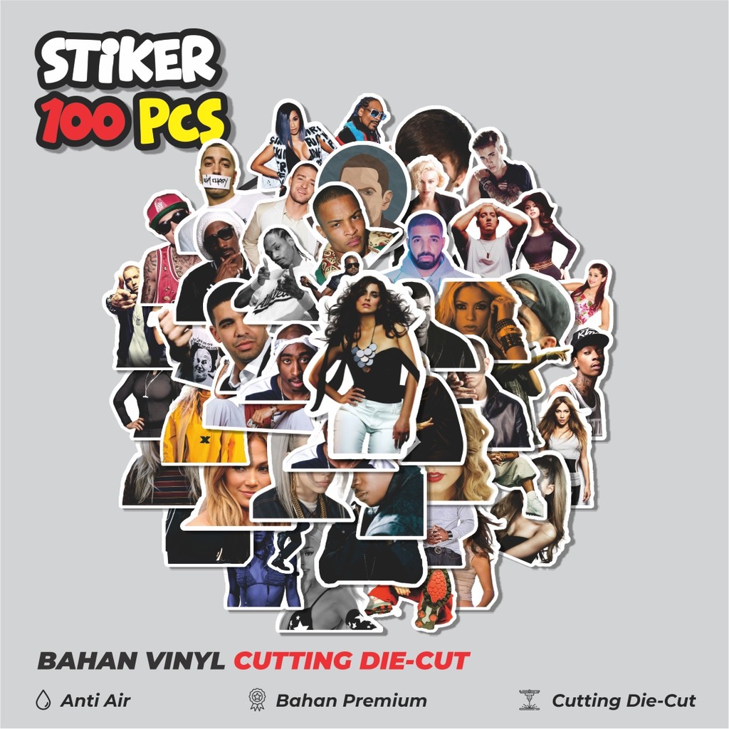 

Terbaru! 50 pcs Stiker Artis Musik Hip Hop Dekorasi Lucu Kreatif untuk Notebook, Skateboard, HP