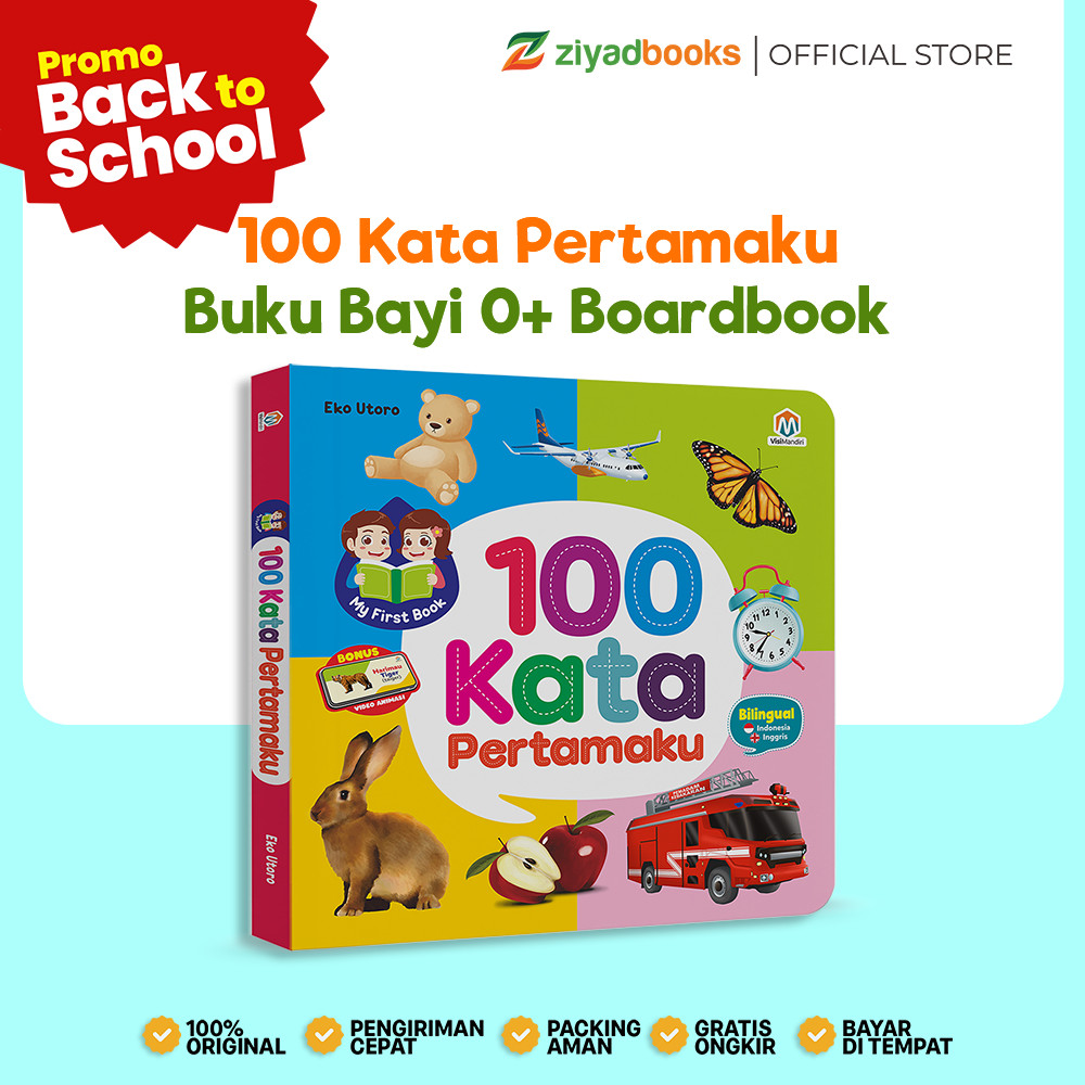 Ziyadbooks - Buku Anak 1 Tahun - 100 Kata Pertamaku - Boardbook
