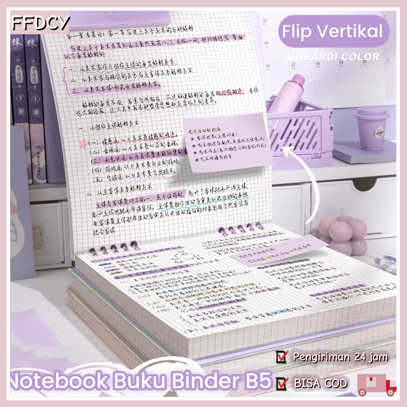 

Notebook Buku Binder B5/Notebook Warna Gradasi Buku B5 Flip Vertikal/Tulis Sekolah Buku Notebook Aesthetic