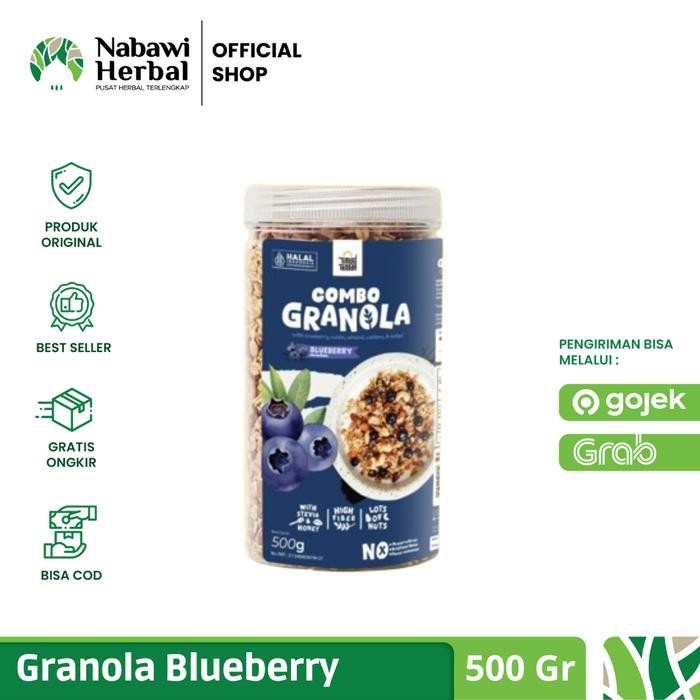 

[[Promo]] TIMUR TENGAH - Granola Grainnola Blueberry 500gr - Sereal Sarapan Sehat Rendah Kalori - by nabawiherbal - 500gr