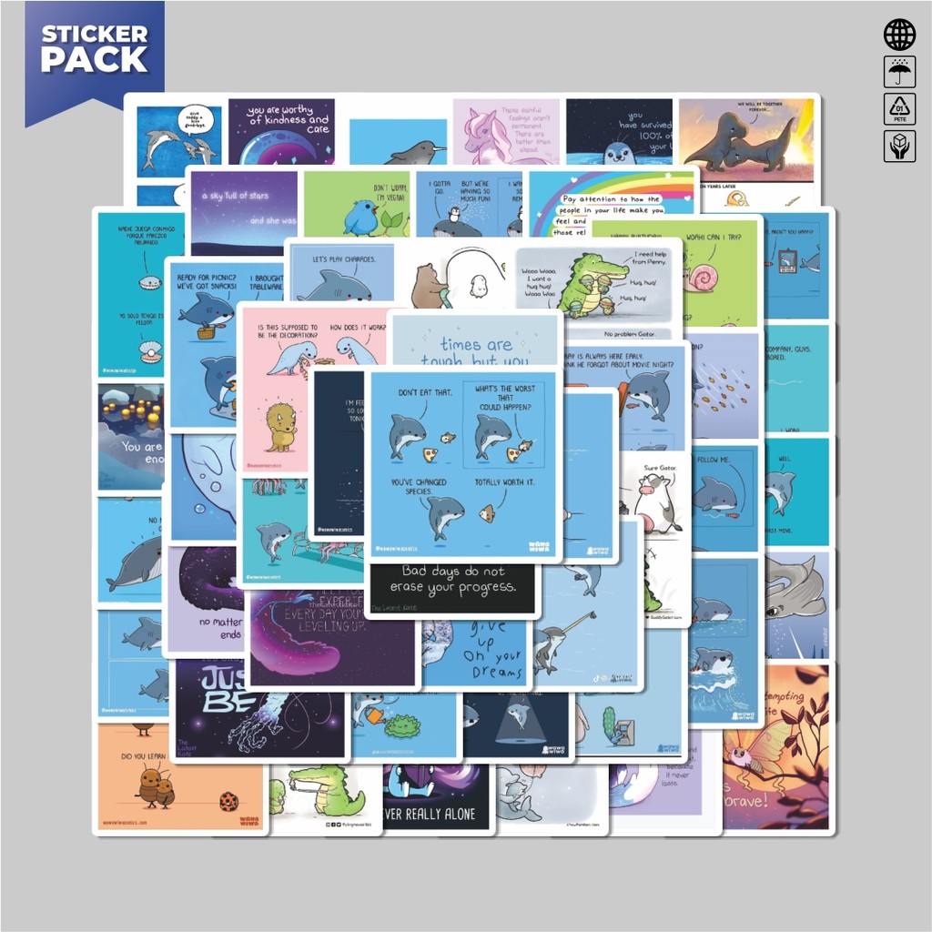 

[100PCS]Stiker Pack Stiker Animal Under The Sea [Binatang Dibawah Laut] Aesthetic Vinyl Anti Air Dekorasi Sticker Laptop Buku Journal Koper Helm Casing HP Gitar Helm Skateboard