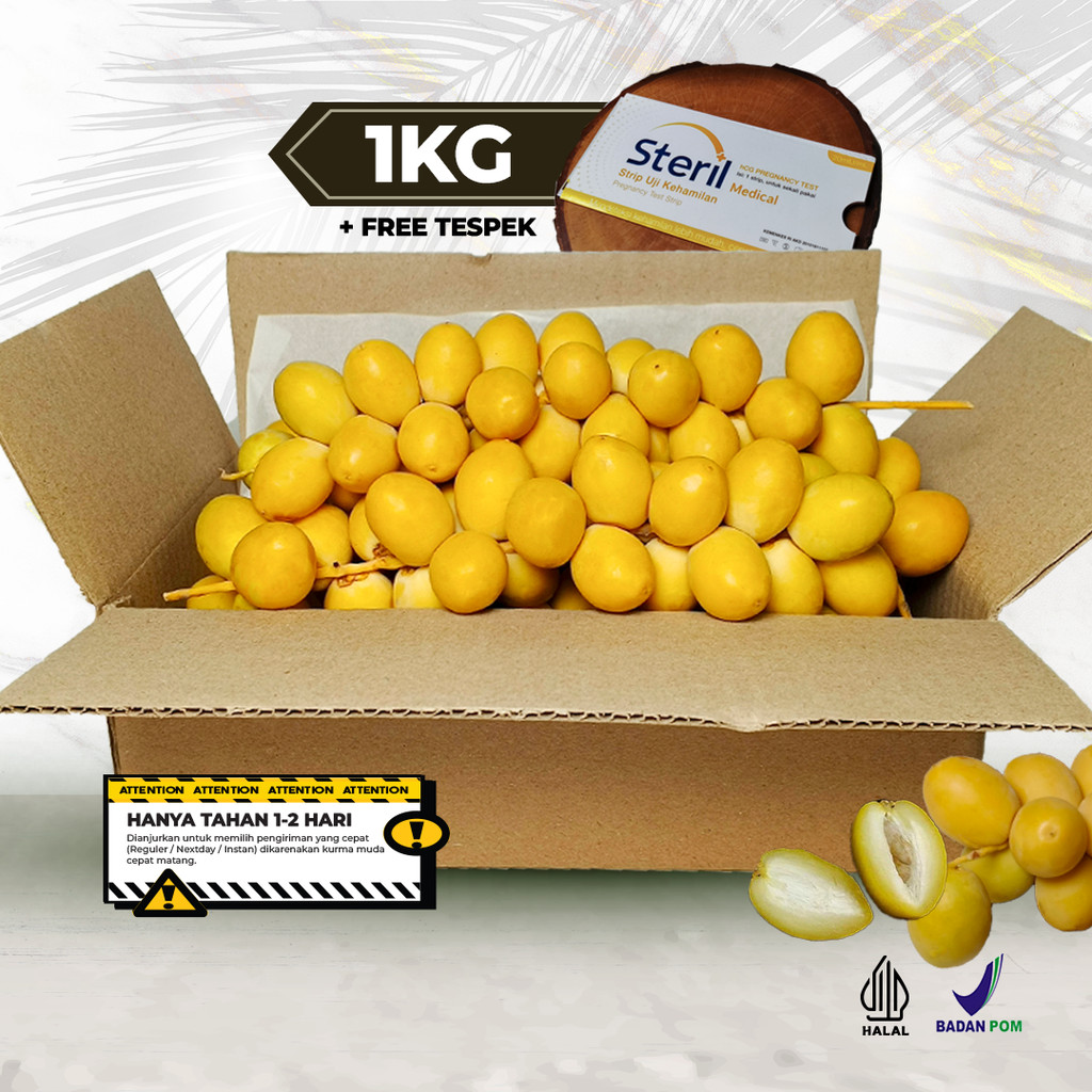 

KURMA MUDA 1KG MENGKEL PREMIUM / KURMA MUDA UNTUK PROMIL FRESH