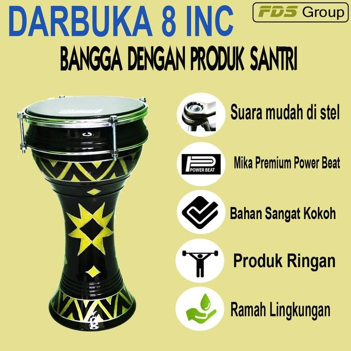Alat Musik Gendang Darbuka 8 Inch Motif Islami Hadroh Rebana Murah - PINGGANG BINTAG, 6 INCH