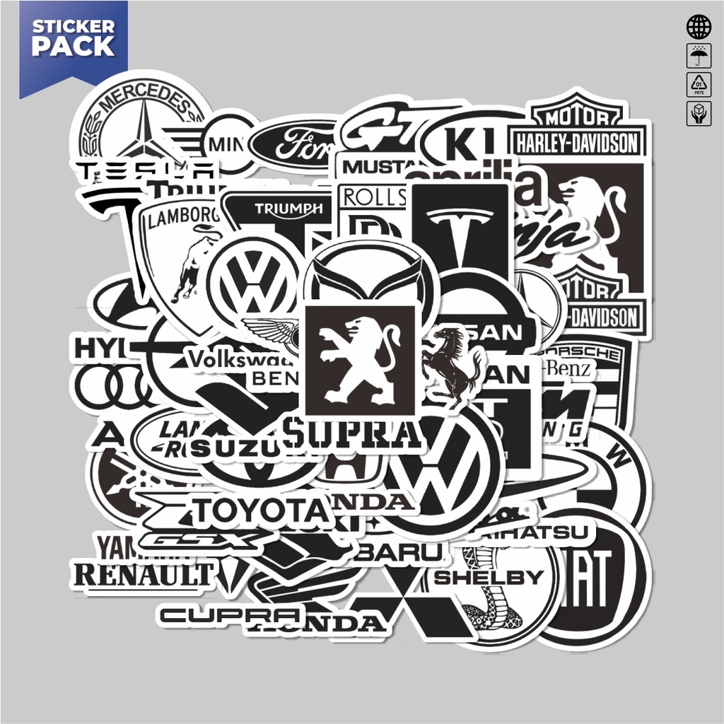 

[100PCS]Stiker Pack Stiker Aesthetic Black And White Brand Distro Versi 5 Aesthetic Vinyl Anti Air Dekorasi Sticker Laptop Buku Journal Koper Helm Casing HP Gitar Helm Skateboard