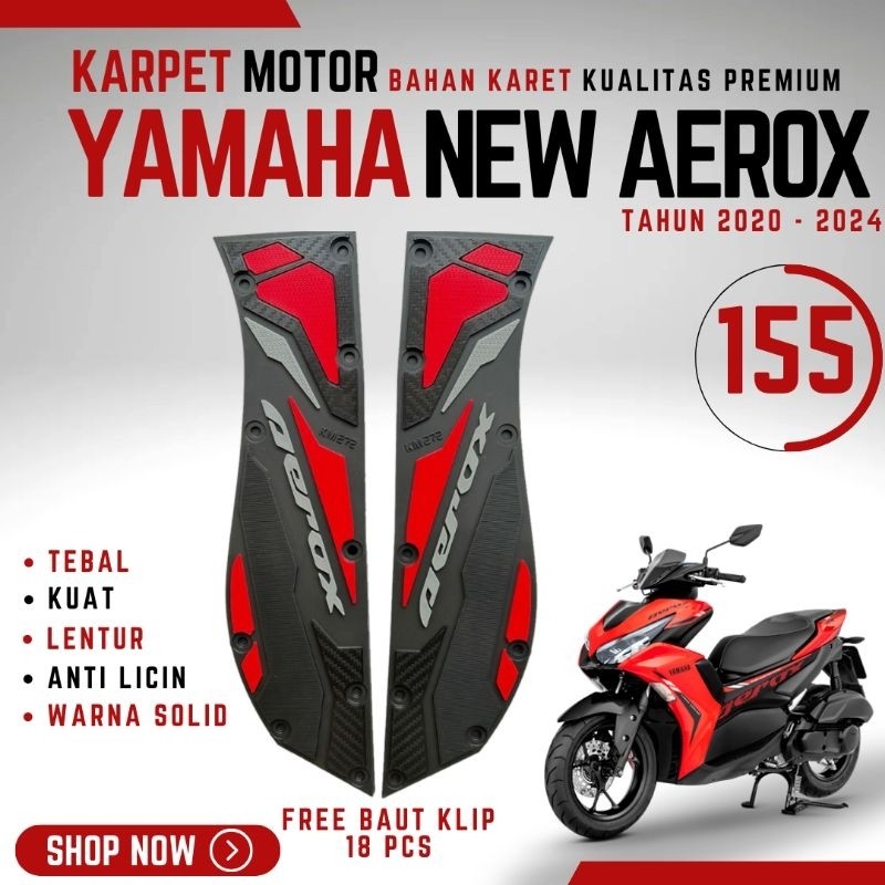AXANSHOP AKSESORIS MOTOR YAMAHA NEW AEROX 155 CONNECTED TAHUN 2020 - 2024 KARPET MOTOR YAMAHA AEROX 