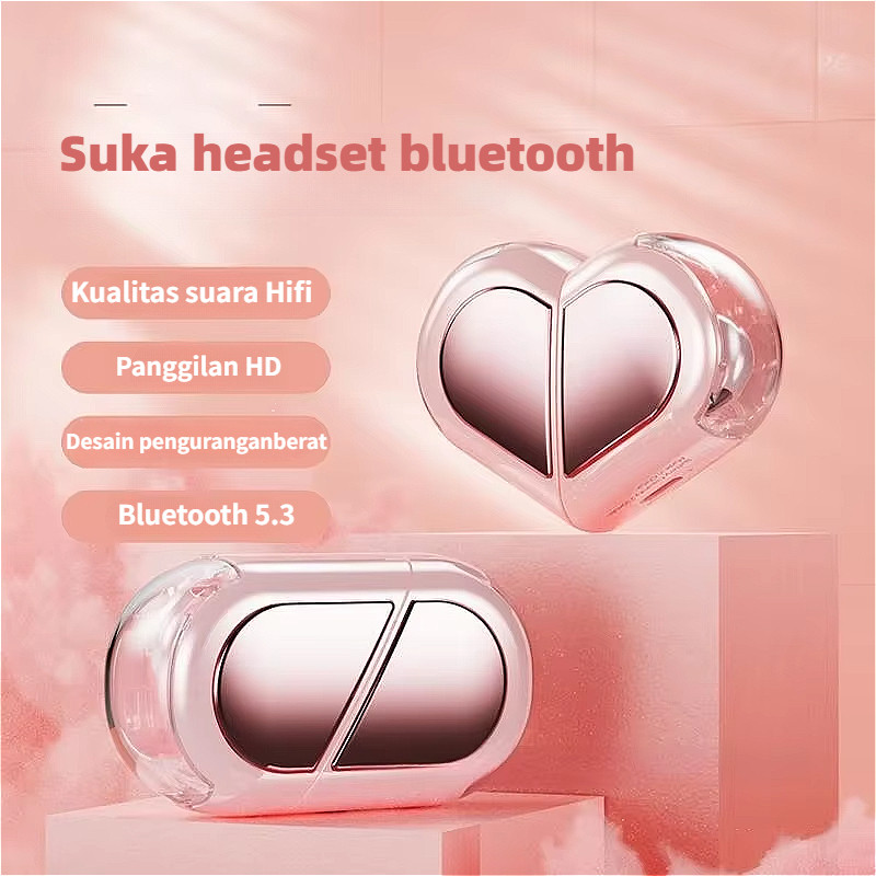 COYN Creative Rotatable Bluetooth Earphone, untuk Android/iPhone Love TWS 5.3 Wireless Earphone, Def