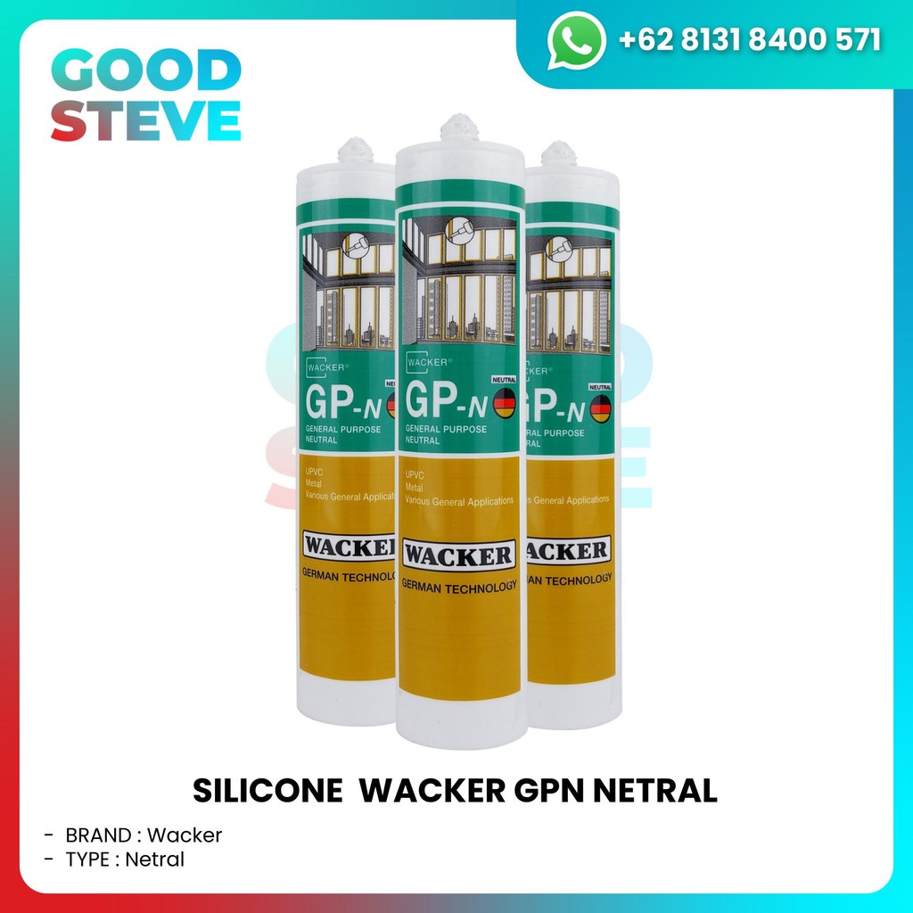 

Silicone NETRAL Lem Kaca Silikon Glass Sealant GP GPN WACKER 1 DUS