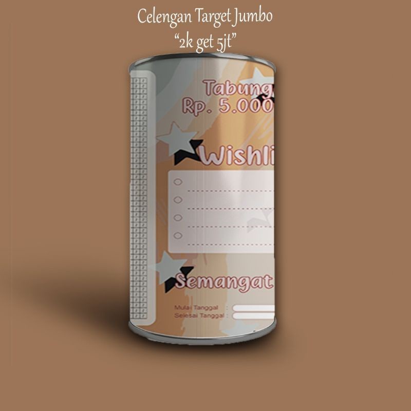 UKURAN JUMBO | CELENGAN TARGET JUMBO VIRAL 2 RIBU TARGET 5 JUTA CELENGAN TABUNGAN CELENGAN TARGET MU