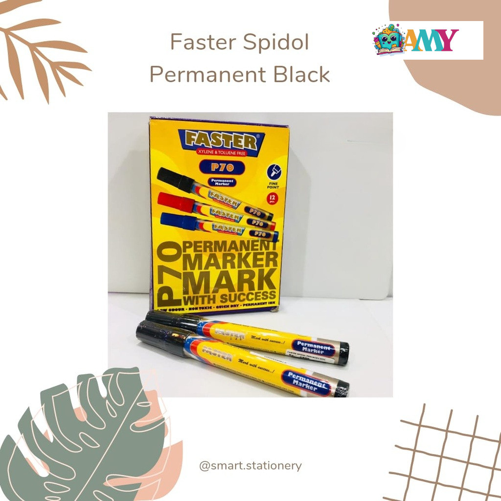 

FASTER SPIDOL PERMANENT BLACK AMY STASIONARY