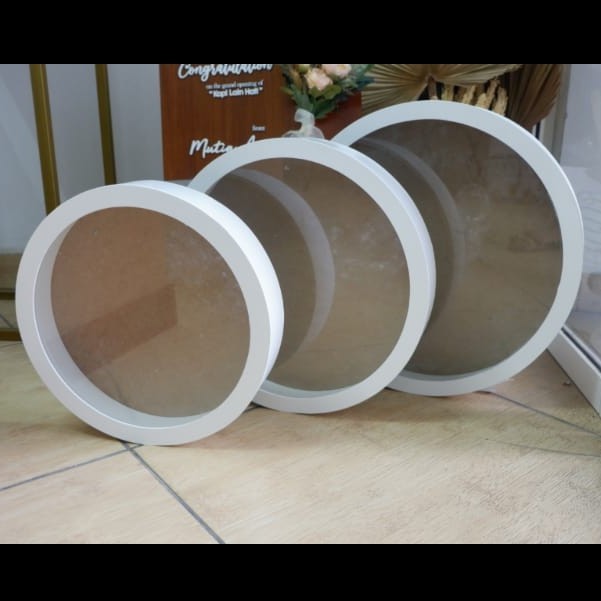 FRAME BULAT 30cm TRANSPARAN/ BUNDAR/ CIRCLE SCRABBOOK, MAHAR