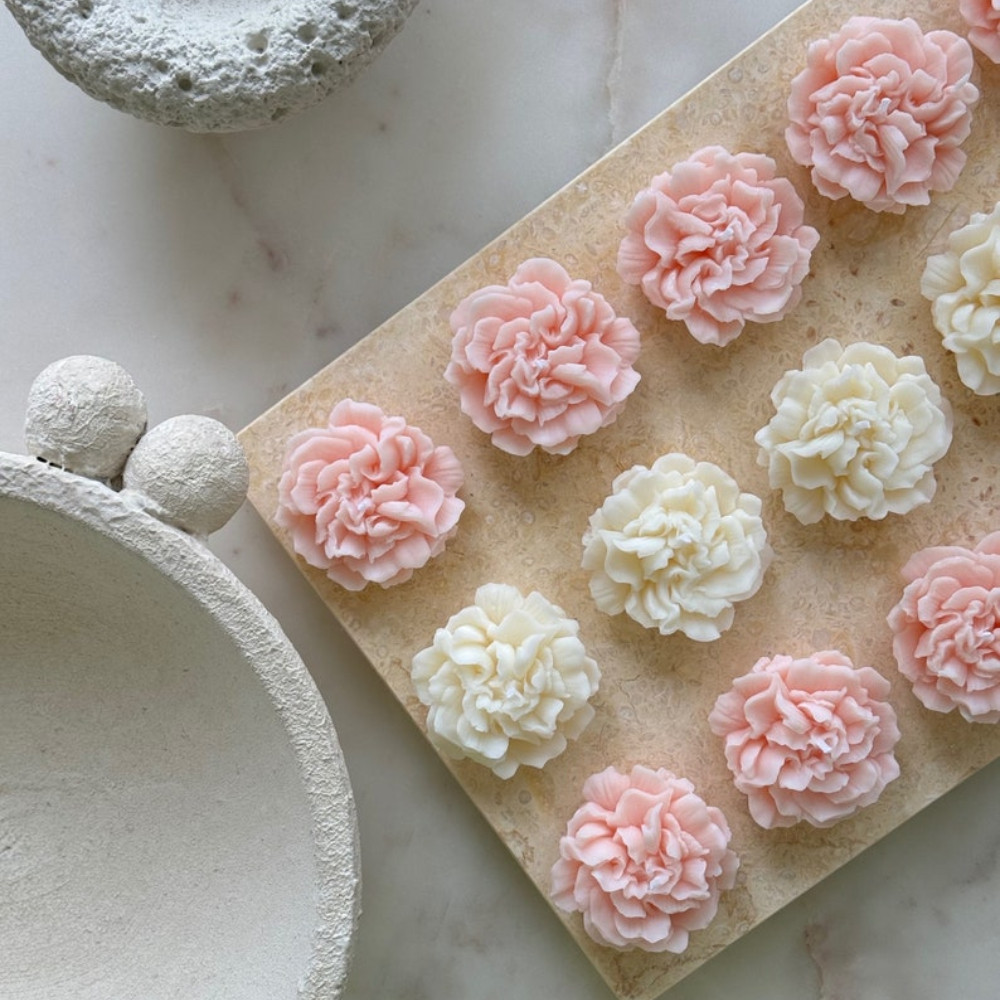 

Beautiful Carnation Silicone Candle Molds Blossoms Gypsum Making Peony Flower Resin Moulds Rose Wedding Decor Mother’s Day Gifts