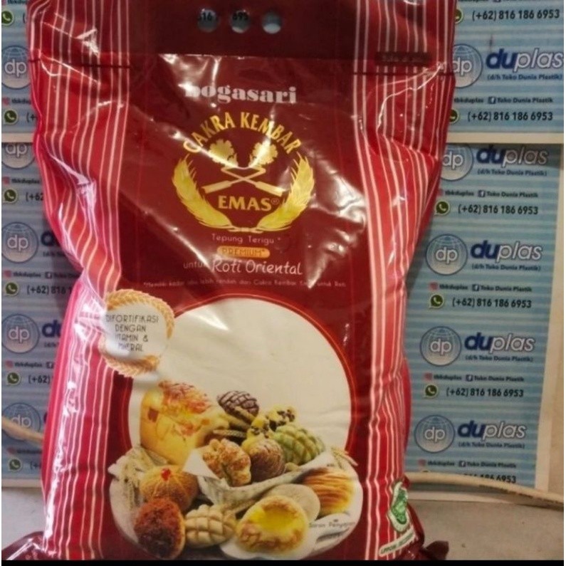 

Bogasari Tepung Terigu Cakra Kembar Emas - Roti Oriental 5Kg