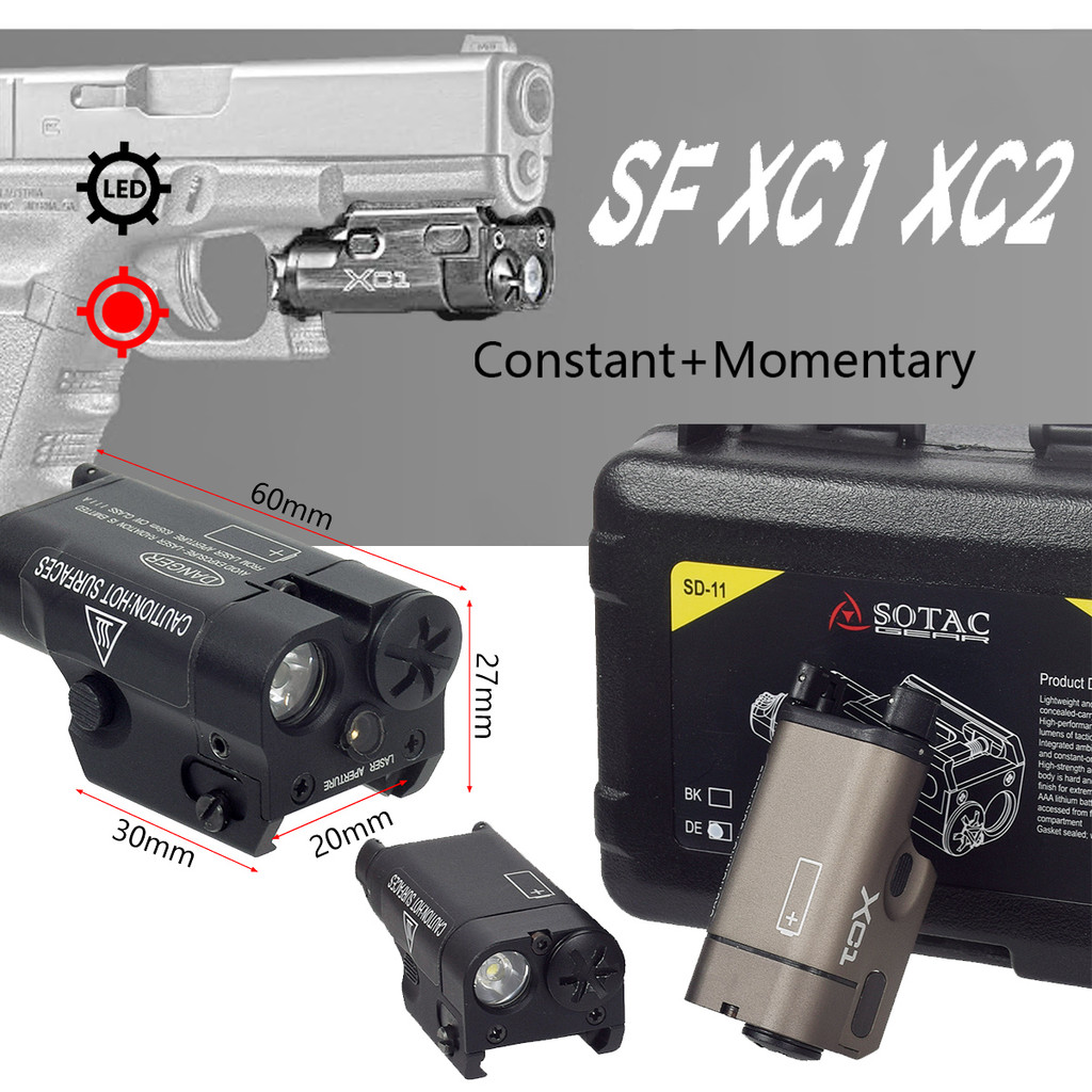 SureFire XC1 XC2 Tactical LED Flashlight Upgrade Metal Pistol Scout Torch Glock 17 19 Airsoft Weapon