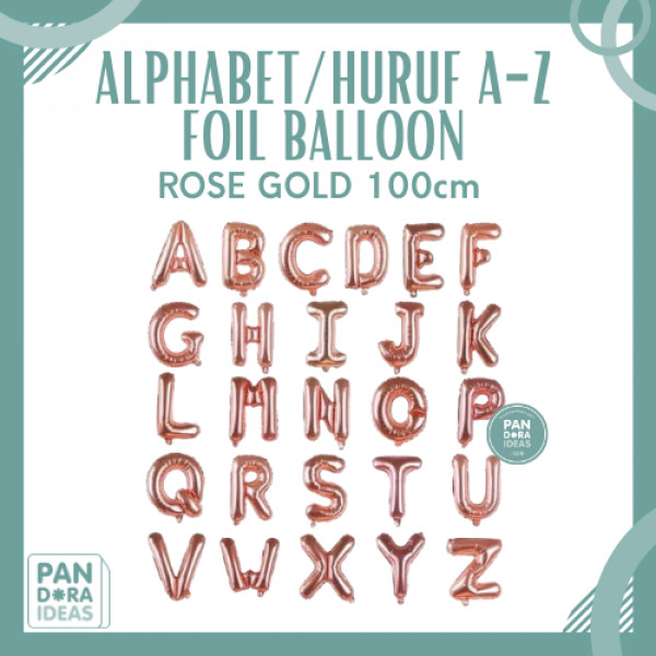 Balon Foil Jumbo Besar Huruf Alphabet 100 cm ROSE GOLD