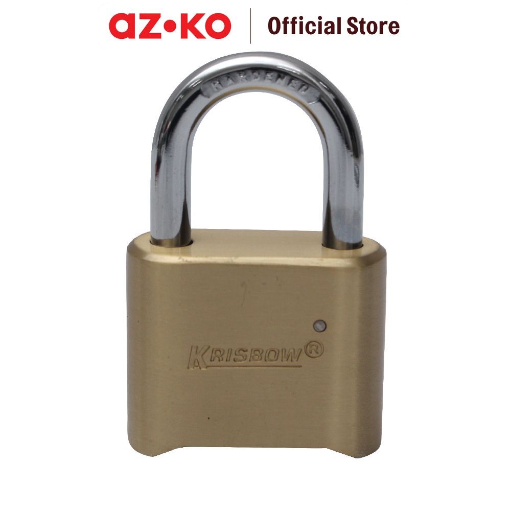 AZKO Krisbow Gembok Dengan 4 Kombinasi Nomor Mc504 Steel Padlock Besi Pengunci Serbaguna Perlengkapa