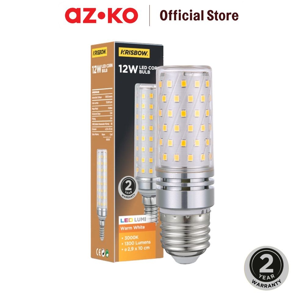 AZKO Krisbow Bohlam Led 12 watt Warm White E14 - Kuning Bulb Lampu Cahaya Kuning Indoor Outdoor Ligh