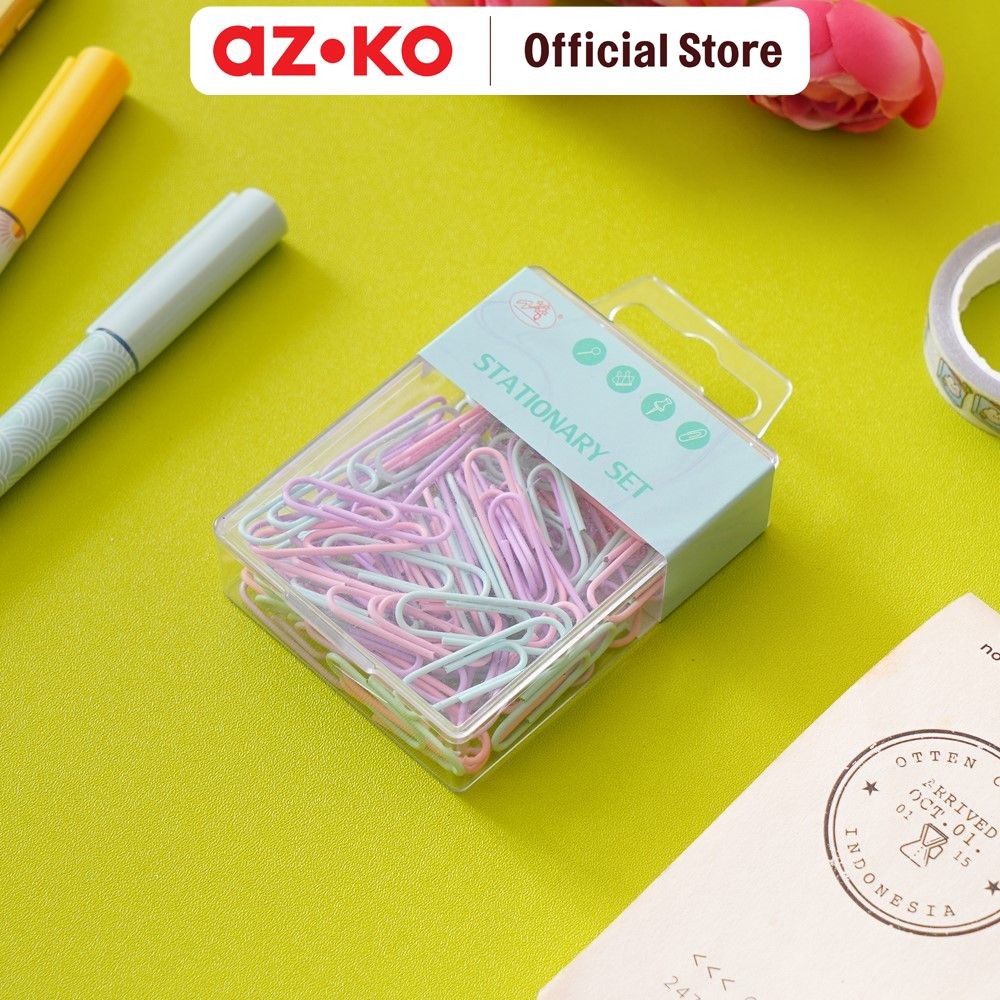 

AZKO Ataru Set 80 Pcs Klip Penjepit Kertas Pastel Klip Kertas Paper Clip Klip Dokumen Penjepit Dokumen Stationery Set