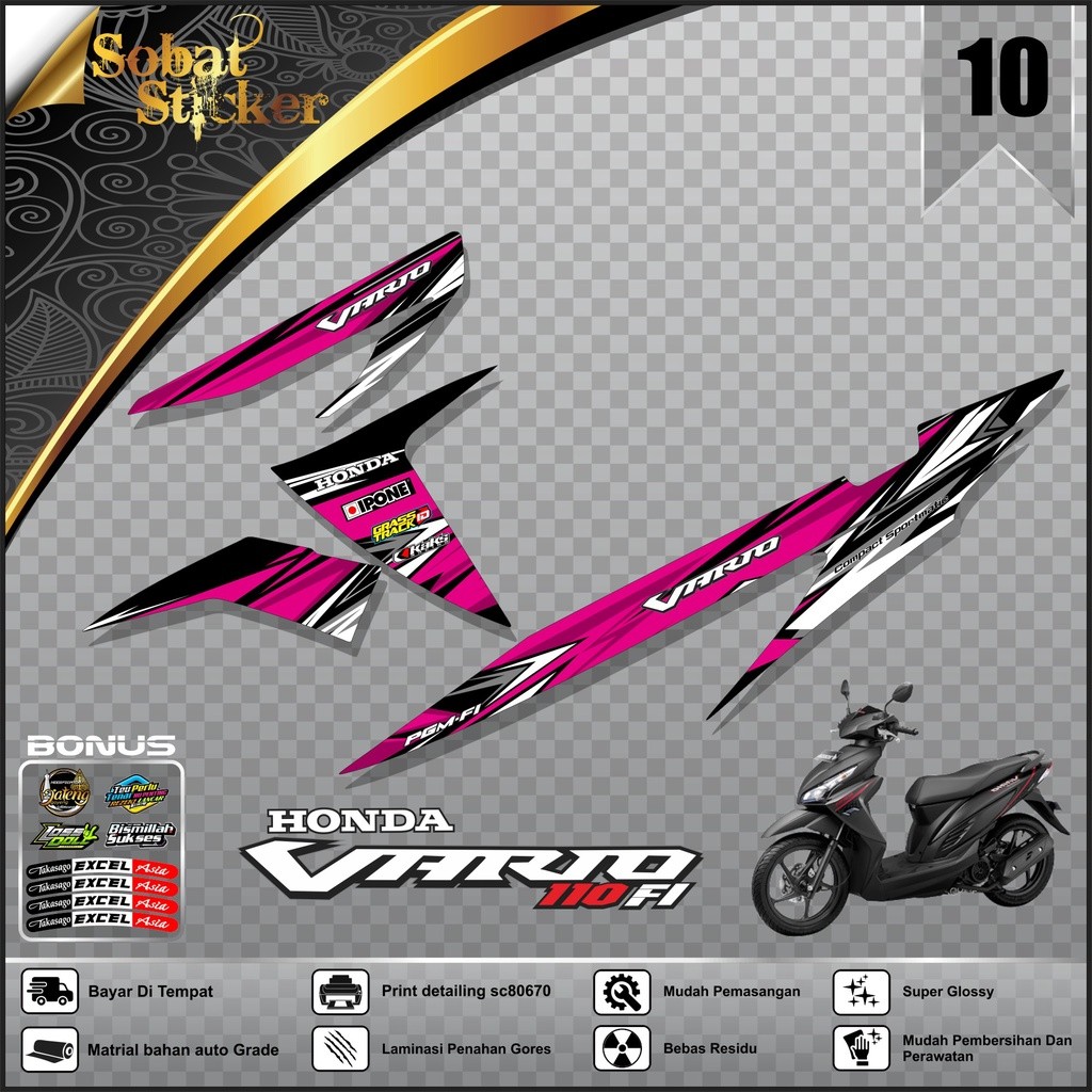 Striping Vario 110 Fi- Striping Hologram Honda Vario 110 Fi Terbaru