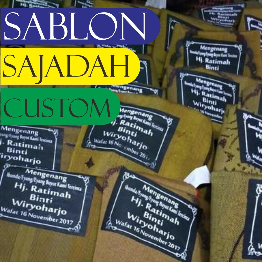 Jasa Sablon Sajadah,Sablon Nama custom