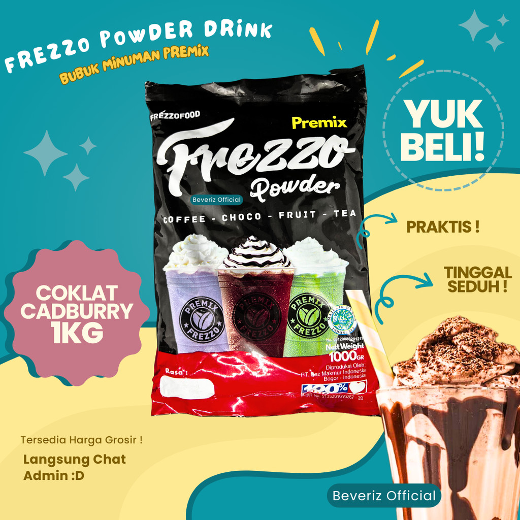 

BEVERIZ Frezzo Bubuk Minuman Rasa Coklat Catburry | Boba Powder Drink Choco Catburry 1 Kg / 1000gram { Bisa COD} {Tersedia Harga Grosir}