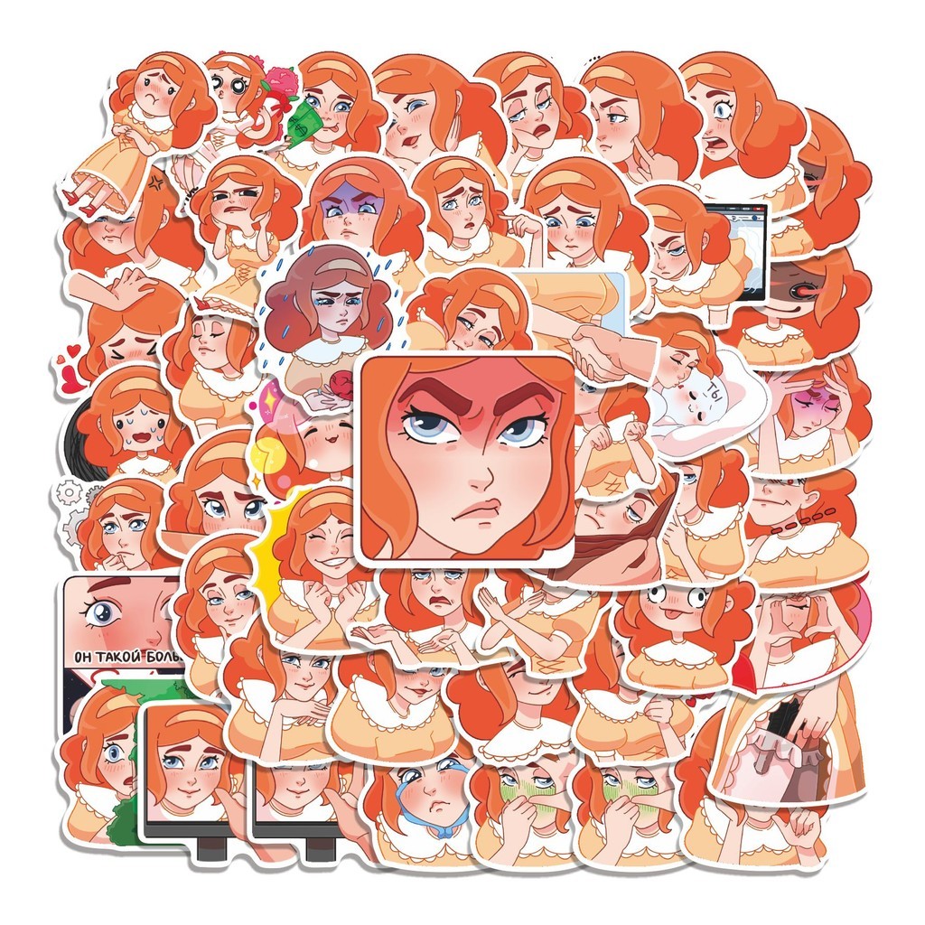 

COD 50 Pcs Stiker VK Lady Olga Lucu Anti Air Untuk Dekorasi Notebook Sepeda Skateboard Handphone DIY