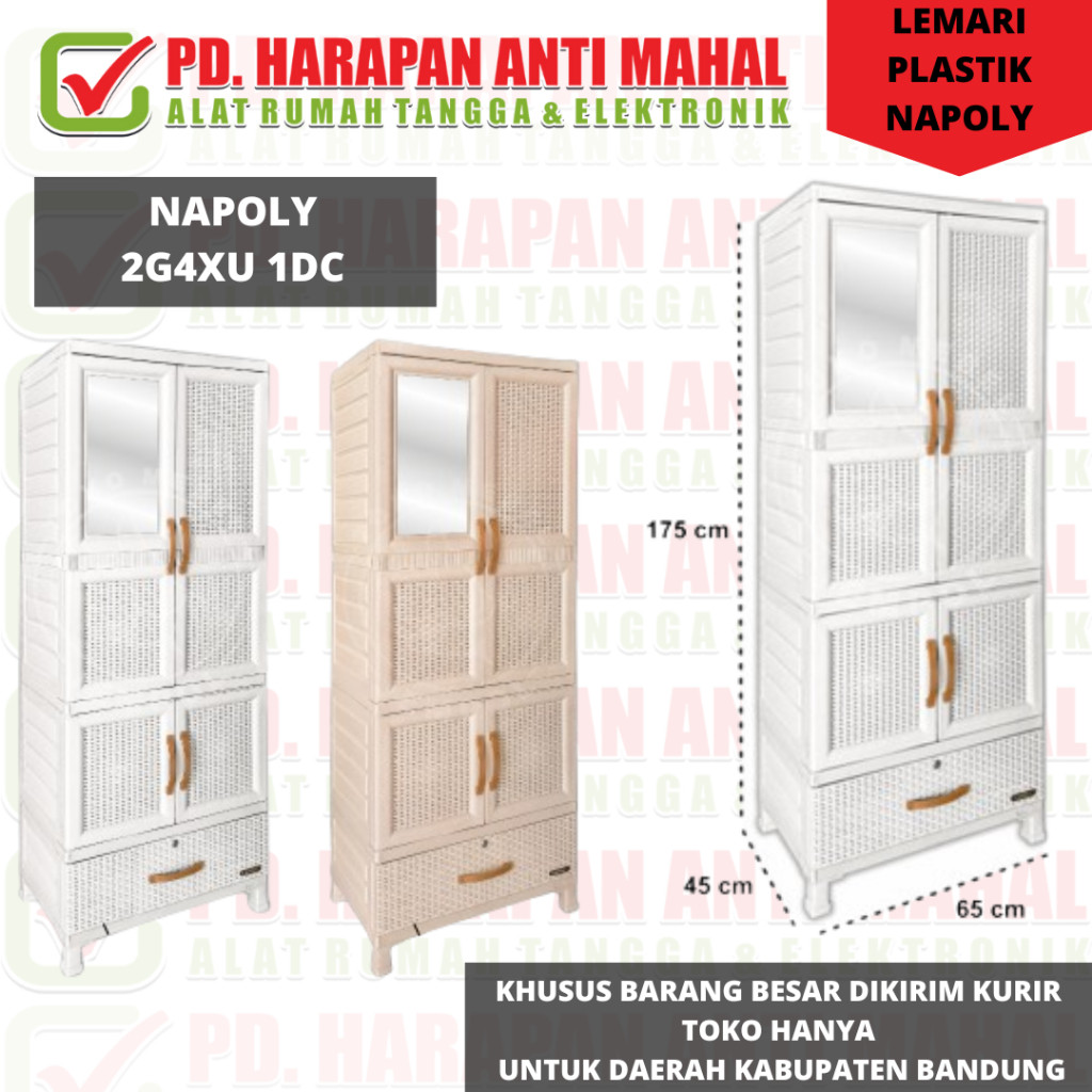 NAPOLY 2G4XU 1DC (LEMARI PLASTIK)/Rak Lemari Cabinet Rotan Plastik Napolly CABRO 2G4XU 1DC/Lemari Pl