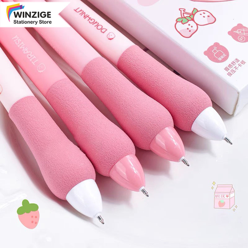 

Winzige 4pcs pulpen gel set pena pen lucu 0.5mm pulpen aesthetic gel pen mekanik pulpen tinta hitam alat tulis stationery bulpen bolpen