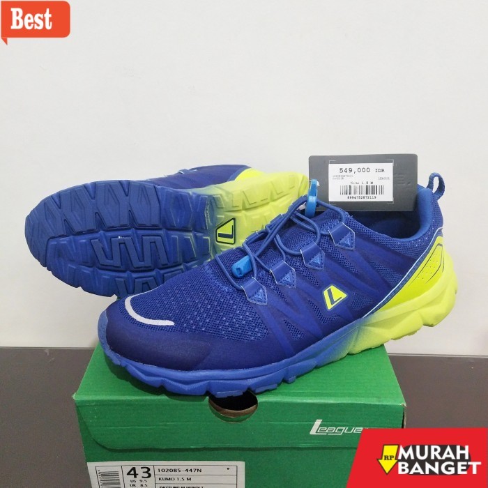 sepatu lari lokal terbaik 2025 Sepatu League Biru Kumo 1.5 M Running Shoes Pria Original 100% - 39
