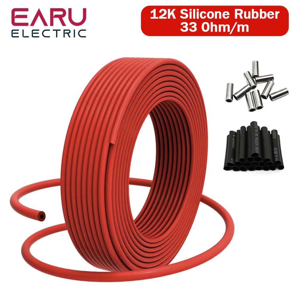 50M 100M 200M  Infrared Warm Floor Cable 12K 33ohm/m Electric Carbon Heating Wire Coil 3.0mm Fiber W