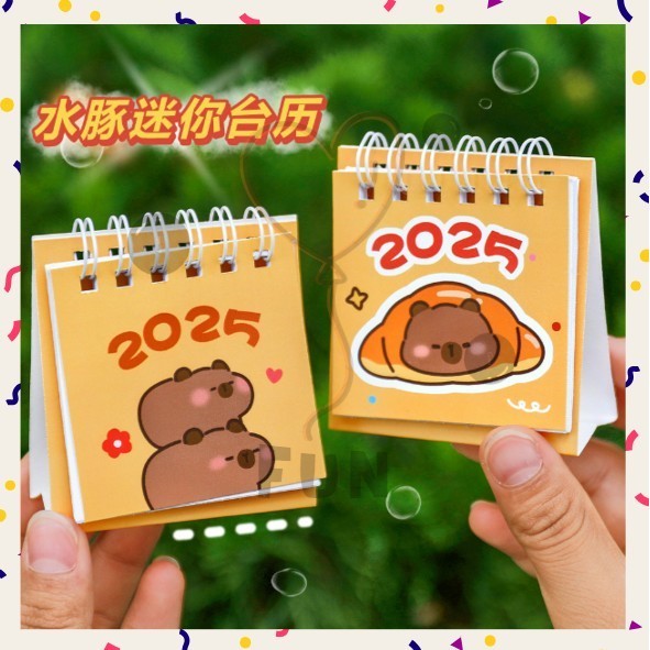 

FF COD PROMO Kalender Meja Tahun 2025 Mini Motif Kartun Kapibara Capybara Lucu Unik Viral Untuk Souvenir Anak Hampers