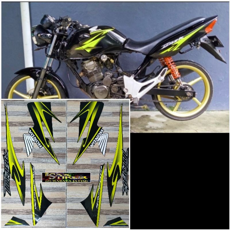 COD striping original Honda Tiger Revo hijau kuning lemon tahun 2012 2013 MOTOR