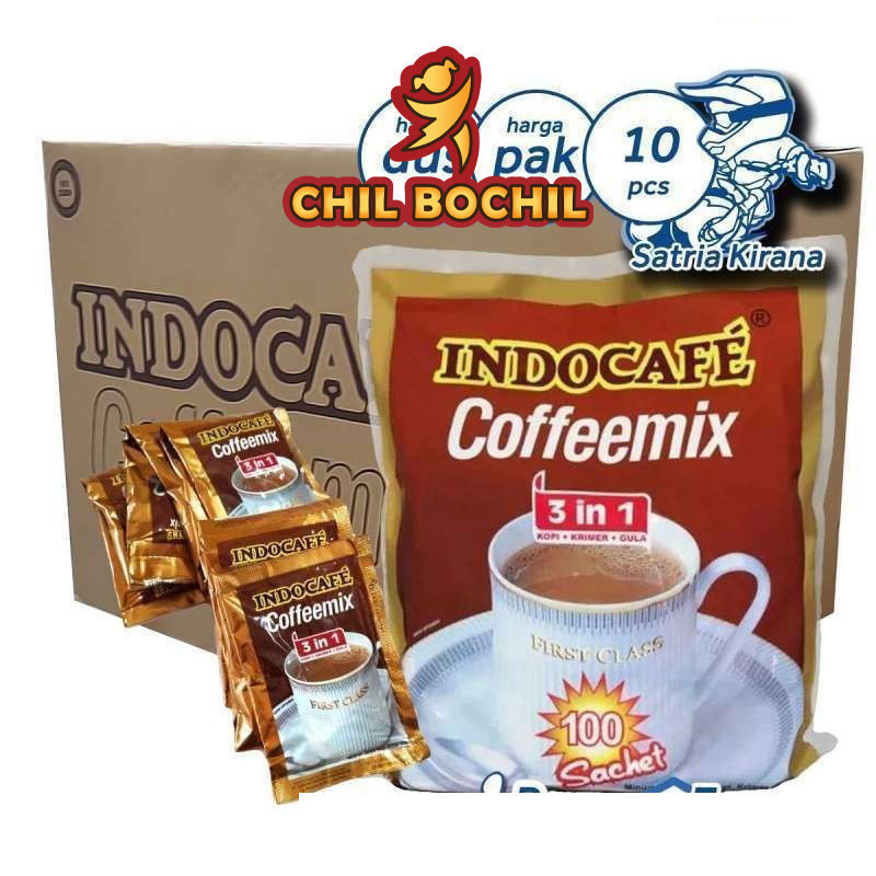 

1 DUS KOPI INDOCAFE MIX 3 IN 1 - 50 RENCENG X 10 SACHET (500 SACHET X 20 GRAM) - CHIL BOCHIL