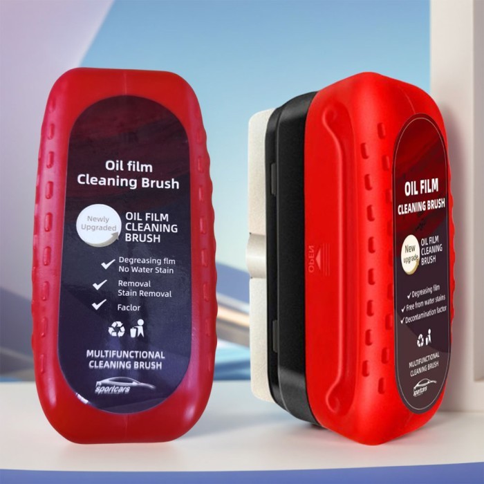 Sikat Film Alat Cairan Obat Pembersih Penghilang Minyak Jamur Kerak Air Kaca Cermin Mobil 120ML Automotive Car Glass Oil Film Wiper Removing Cleaning Brush Water Spots Stain Auto Removal Oil