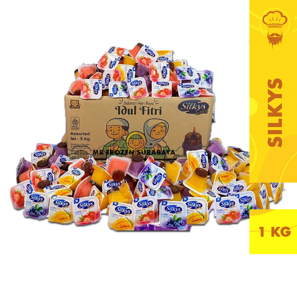 

Jelly Silkys Duo Pudding Gula Aren Mix Fruit Kemasan Kiloan