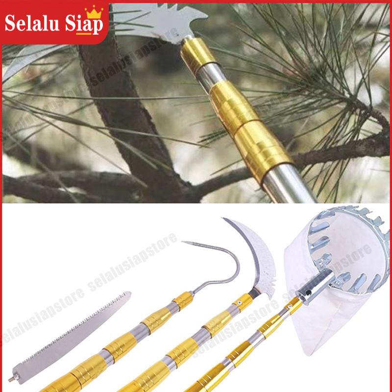 ID 6 METER ALAT PETIK BUAH TONGKAT PEMETIK BUAH TELESKOPIK TIANG TELESKOPIC JARING CELUP PEMETIK