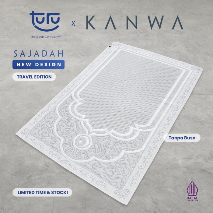 Sajadah Busa Premium TURU x Kanwa 3D Grey (Minimalis Eksklusif Desain) - Sajadah Travel