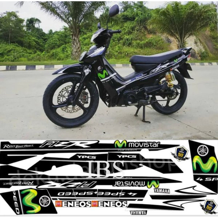 STIKER STRIPING FIZR FIZ R MOVISTAR HITAM HIJAU 2