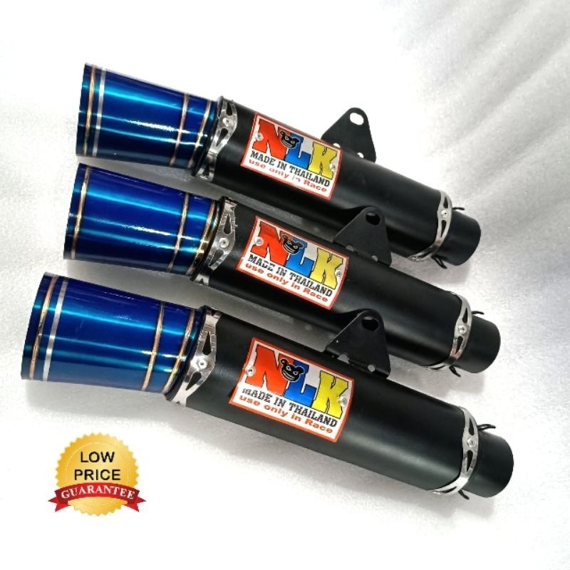 thailand 51mm inlet type pipe daeng exhaust muffler - Canister NLK Blue tip - Tail pipe rear NLK