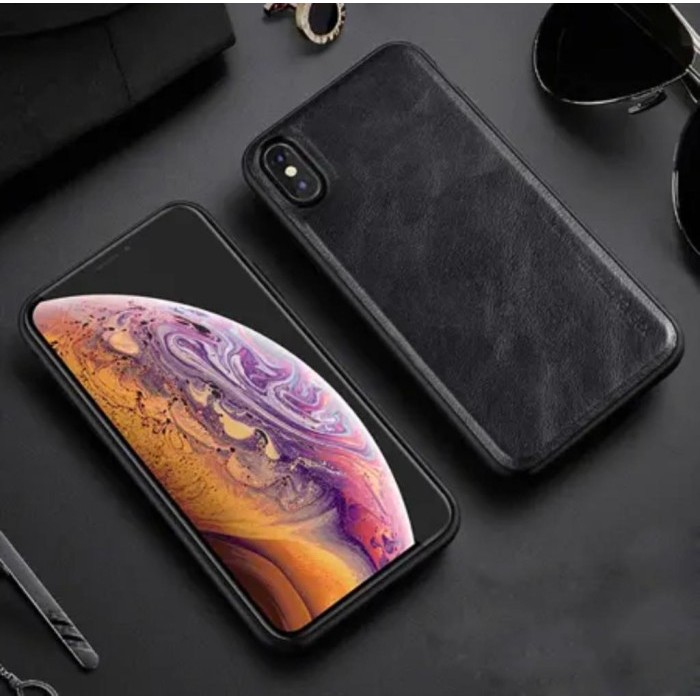 Leather Case Kulit IPHONE X XS XR XS MAX X-LEVEL Leather Original Case - Hitam, Iphone X / XS