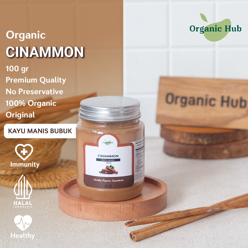 

Organic Hub Cinnamon Rempah Bumbu Dapur Kayu Manis Bubuk 100 gr