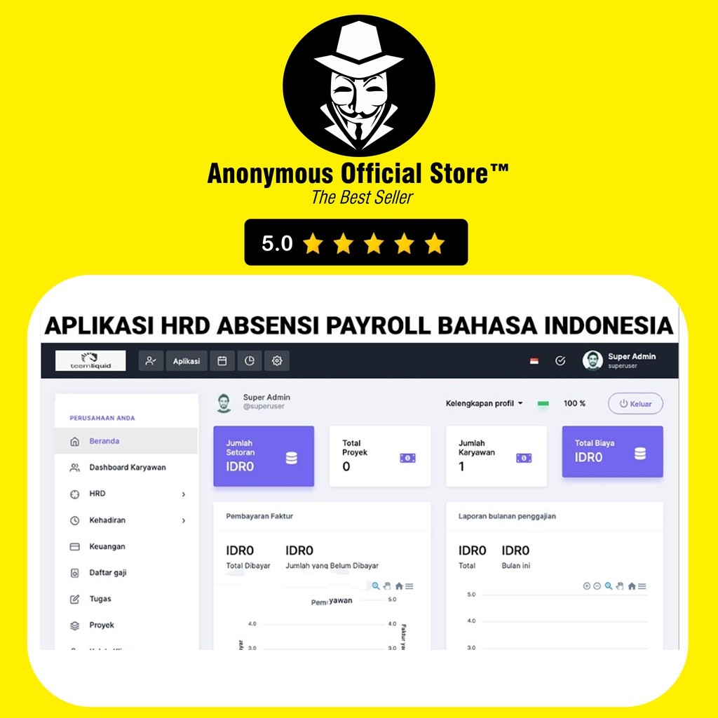 Source Code Web HRD HRIS Payroll Absensi Karyawan Cuti CI Premium Lifetime