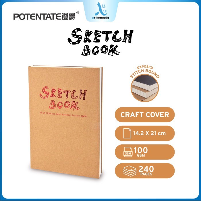 

Potentate Sketchbook Exposed Bound Soft Cover Buku Sketsa - CRAFT COVER