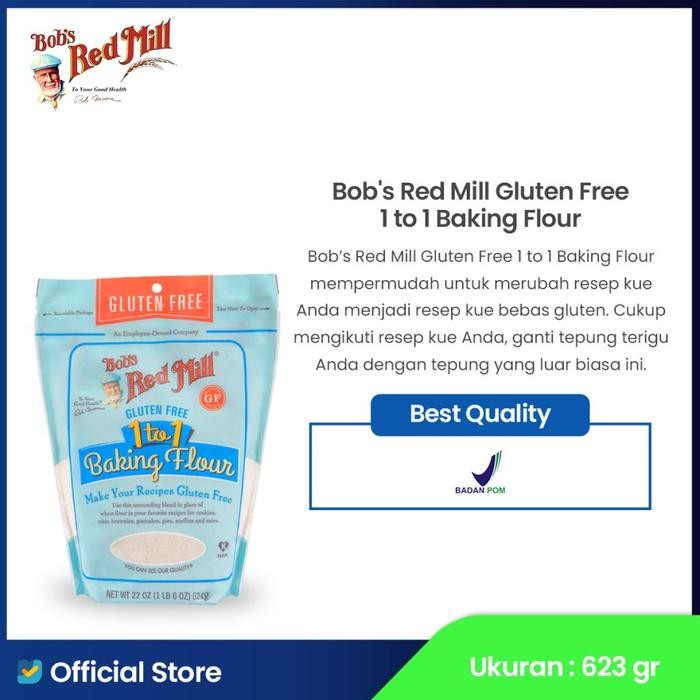 

[Promo] Bob's Red Mill Gluten Free 1-To-1 Baking Flour 623 gr Tepung Food Brown Powder Bubuk - exp jauh