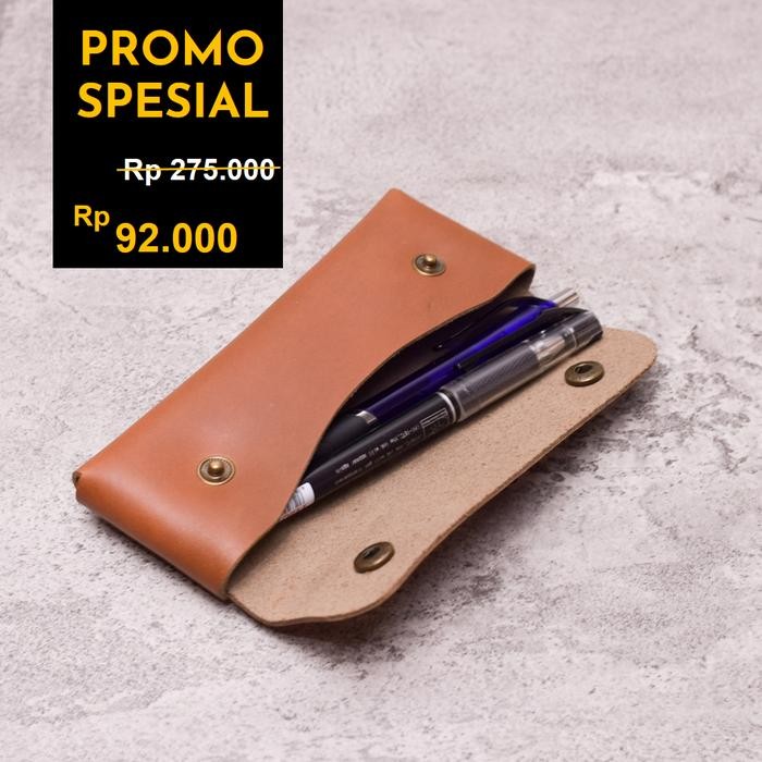 

READY sarung tempat pulpen pensil dari kulit sapi asli leather pencase vol 1