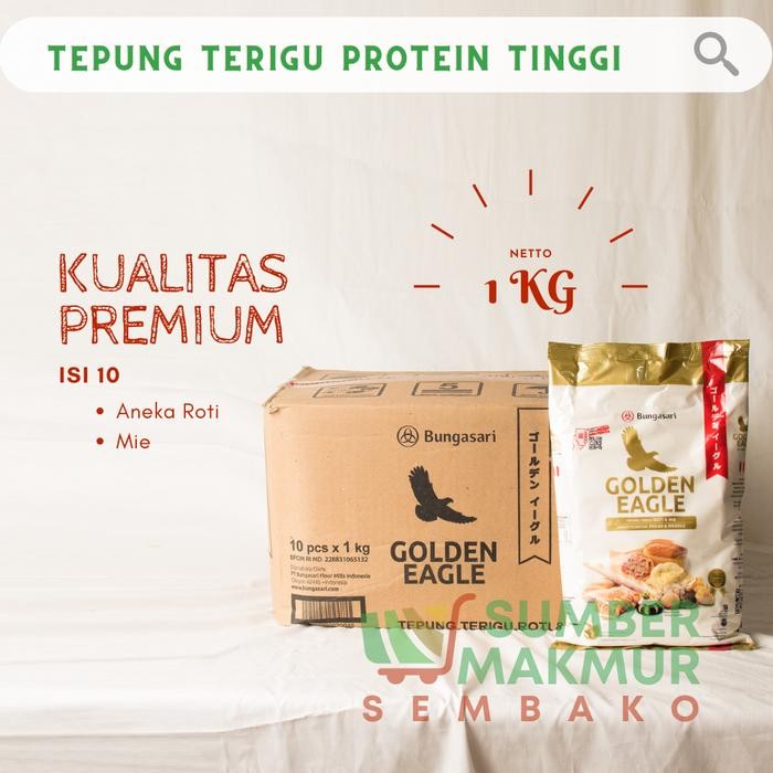 

[[Promo]] TEPUNG TERIGU GOLDEN EAGLE KEMASAN 1 KG DUS - Gojek/Grab